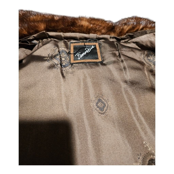 Women's Famous Barr Brown Authentic Mink Fur Coat Size L - Picture 8 of 12